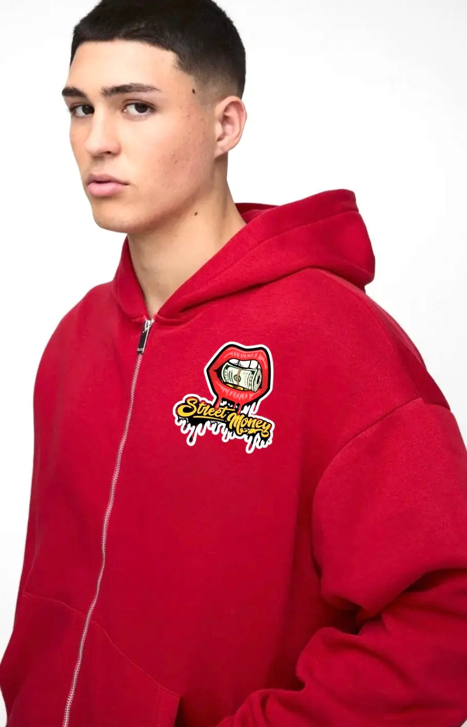StreetMoney Oversized Boxy Signature Zip Hooded Tracksuit streetmoneyclothing