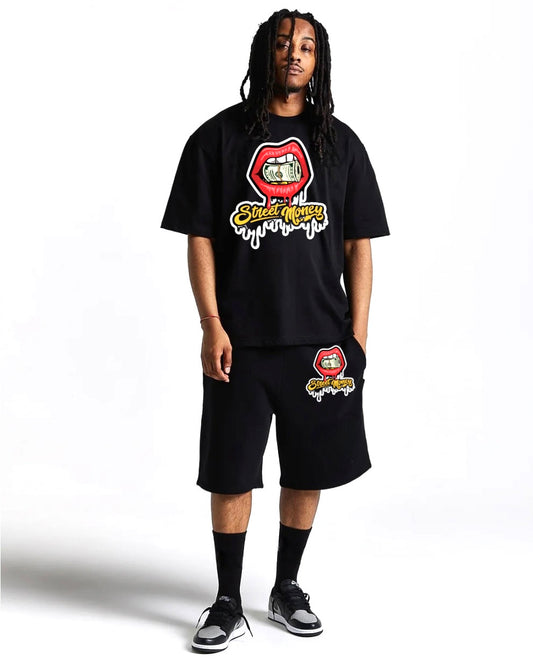 Streetmoney Black Tshirt  & Short - streetmoneyclothing