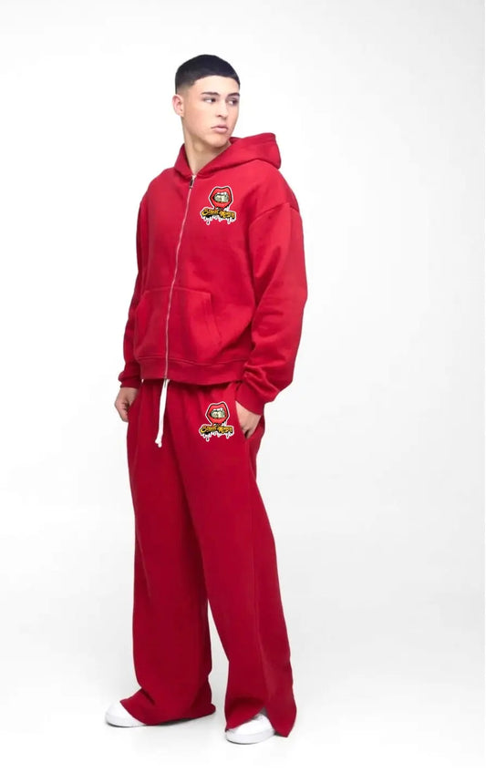 StreetMoney Oversized Boxy Signature Zip Hooded Tracksuit streetmoneyclothing