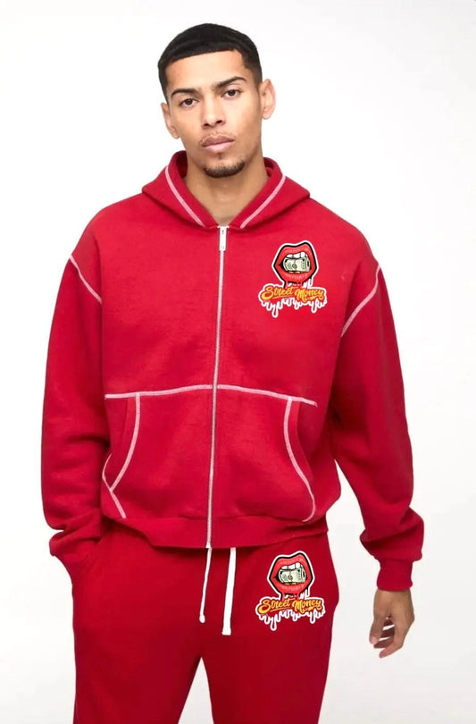 Oversized StreetMoney Moto Zip Through Hoodie - streetmoneyclothing